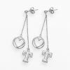 LogoArt Texas Rangers Beloved Sterling Silver Linear Drop Earrings