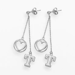 LogoArt Texas Rangers Beloved Sterling Silver Linear Drop Earrings