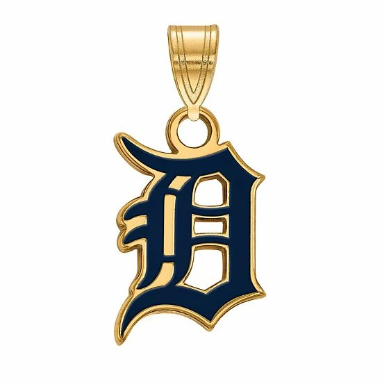 LogoArt Sterling Silver Detroit Tigers Small Blue Enameled Pendant - Image 3