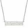 LogoArt Sterling Silver Los Angeles Dodgers Small Bar Necklace