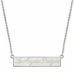 LogoArt Sterling Silver Los Angeles Dodgers Small Bar Necklace