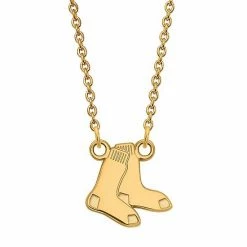 LogoArt 10k Gold Boston Red Sox Small Pendant Necklace 10k Yellow Gold