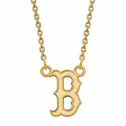 LogoArt 10k Gold Boston Red Sox Small Pendant Necklace 10k Yellow Gold