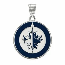 LogoArt Sterling Silver Winnipeg Jets Enameled Pendant
