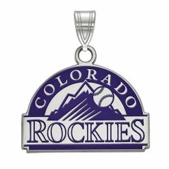 LogoArt Sterling Silver Colorado Rockies Small Enameled Pendant