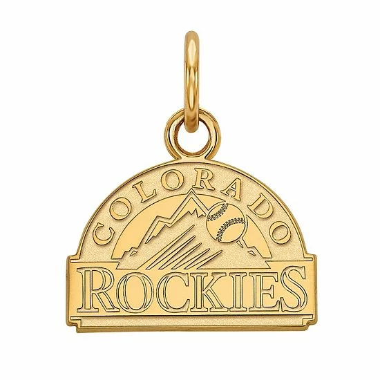 LogoArt Sterling Silver 14K Gold-Plated Colorado Rockies Extra-Small Pendant