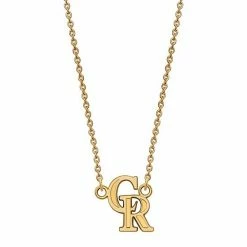 LogoArt Sterling Silver 14k Gold-Plated Colorado Rockies Extra-Small Pendant Necklace