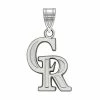 LogoArt Sterling Silver Colorado Rockies Medium Pendant