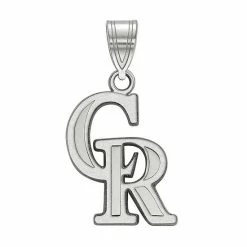 LogoArt 10k White Gold Colorado Rockies Medium Pendant
