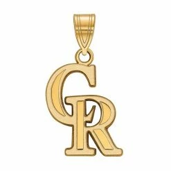 LogoArt 10k Yellow Gold Colorado Rockies Medium Pendant