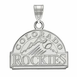 LogoArt 10k White Gold Colorado Rockies Small Pendant