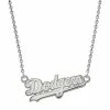 LogoArt Sterling Silver 14k Gold-Plated Los Angeles Dodgers Small Pendant Necklace