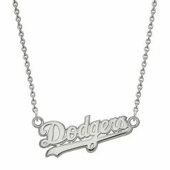 LogoArt 10k Gold Los Angeles Dodgers Small Pendant Necklace 10k White Gold