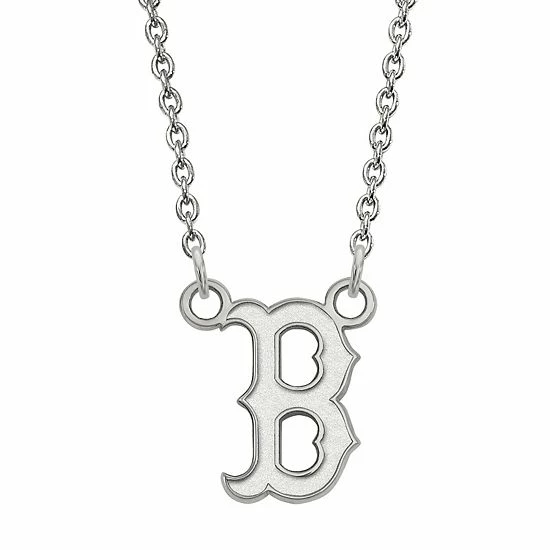 LogoArt 14k Gold Boston Red Sox Small Pendant Necklace 14k White Gold