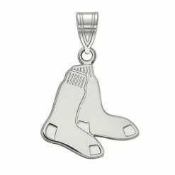 LogoArt 14k Gold Boston Red Sox Medium Pendant 14k White Gold