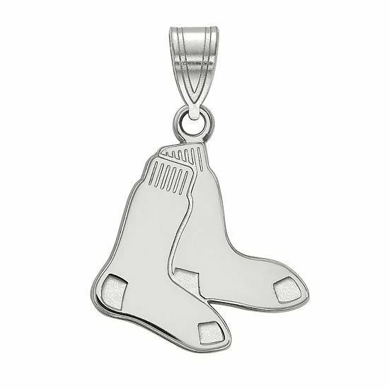 LogoArt 14k Gold Boston Red Sox Medium Pendant 14k White Gold