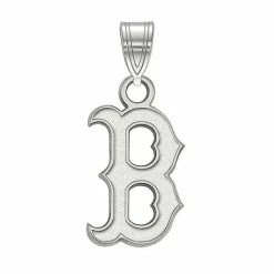 LogoArt 14k Gold Boston Red Sox Small Pendant 14k White Gold