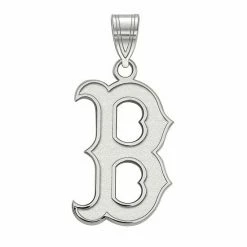 LogoArt 14k Gold Boston Red Sox Large Pendant 14k White Gold