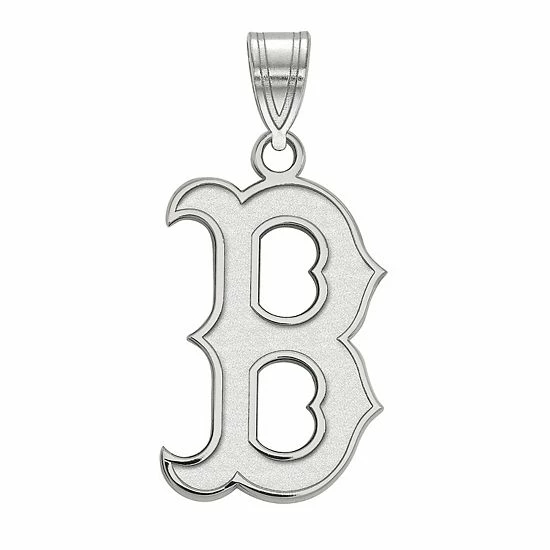 LogoArt 14k Gold Boston Red Sox Large Pendant 14k White Gold