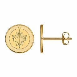 LogoArt Winnipeg Jets 10k Gold Mini Stud Earrings 10k Yellow Gold