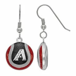 LogoArt Sterling Silver Arizona Diamondbacks Enameled Baseball Earrings