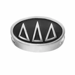 LogoArt Delta Delta Delta Sterling Silver Oval Bead
