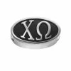 LogoArt Chi Omega Sterling Silver Oval Bead