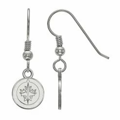 LogoArt Sterling Silver Winnipeg Jets Mini Dangle Earrings