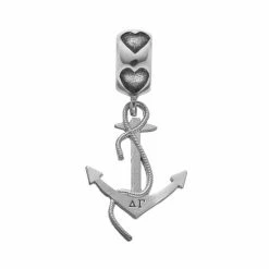 LogoArt Sterling Silver Delta Gamma Sorority Anchor Charm