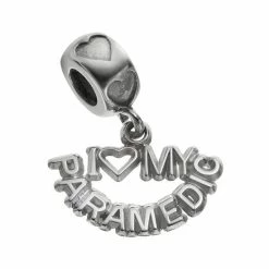 LogoArt Sterling Silver "I Love My Paramedic" Charm