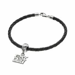 LogoArt Sterling Silver & Leather "I Love My Cadet" Charm Bracelet