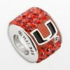 LogoArt Miami Hurricanes Sterling Silver Crystal Logo Bead