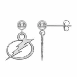 LogoArt 14k Gold Tampa Bay Lightning Dangle Stud Earrings 14k White Gold