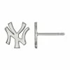 LogoArt Sterling Silver New York Yankees Stud Earrings