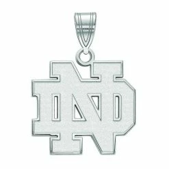 LogoArt Sterling Silver Notre Dame Fighting Irish Pendant Necklace