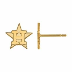 LogoArt Sterling Silver Houston Astros Stud Earrings