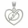 LogoArt Sterling Silver Tampa Bay Lightning Heart Pendant