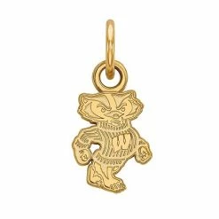 LogoArt 14k Gold Over Sterling Silver Wisconsin Badgers Pendant