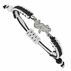 LogoArt Stainless Steel Chicago White Sox Adjustable Cord Bracelet