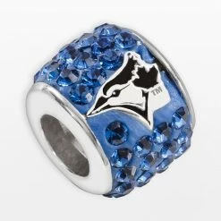 LogoArt Toronto Blue Jays Sterling Silver Crystal Logo Bead