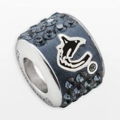 LogoArt Vancouver Canucks Sterling Silver Crystal Logo Bead