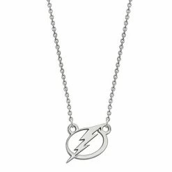 LogoArt Tampa Bay Lightning 10k Gold Small Logo Necklace 10k White Gold
