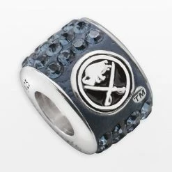 LogoArt Buffalo Sabres Sterling Silver Crystal Logo Bead