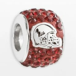 LogoArt Ole Miss Rebels Sterling Silver Crystal Logo Bead