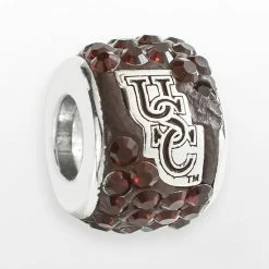 LogoArt South Carolina Gamecocks Sterling Silver Crystal Logo Bead
