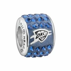 LogoArt Oklahoma City Thunder Sterling Silver Crystal Logo Bead