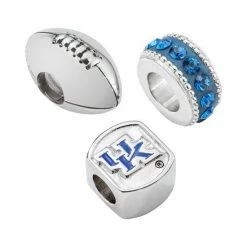 LogoArt Kentucky Wildcats Sterling Silver Crystal Bead Set