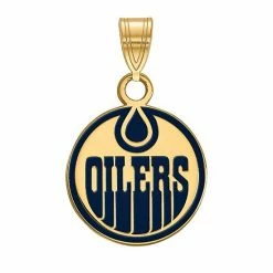 LogoArt Sterling Silver Edmonton Oilers Small Enamel Logo Pendant