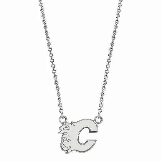 LogoArt Calgary Flames 14k Gold Small Pendant Necklace 14k White Gold - Image 3