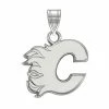 LogoArt Calgary Flames 14k Gold Small Pendant 14k White Gold